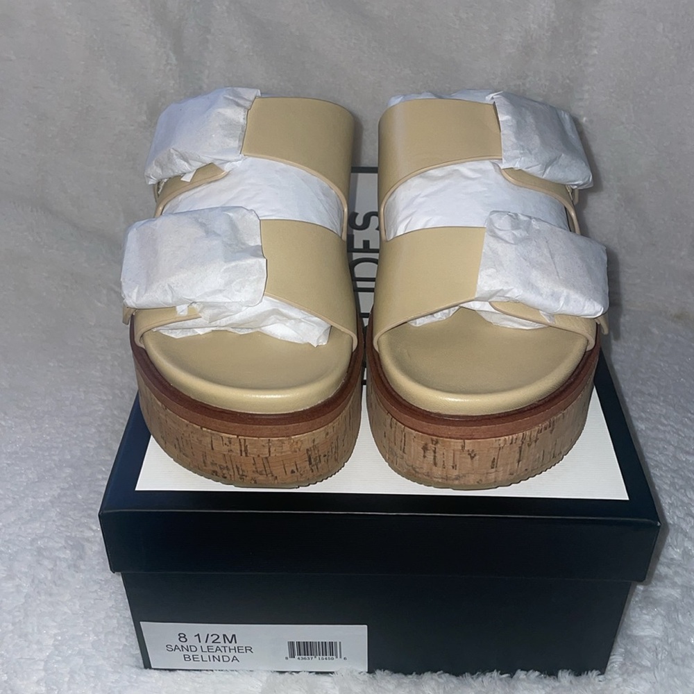 NWT J/SLIDES BELINDA Sand Leather Sandal - Picture 8 of 16